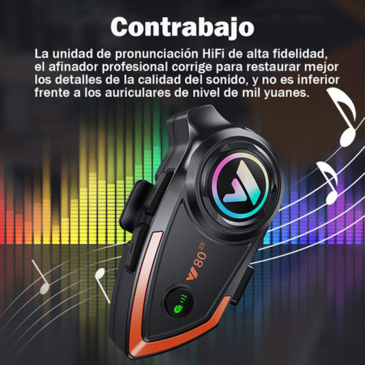 "Audífonos Para Casco De Motos Audifonos Bluetooth Para Casco negro rojo "