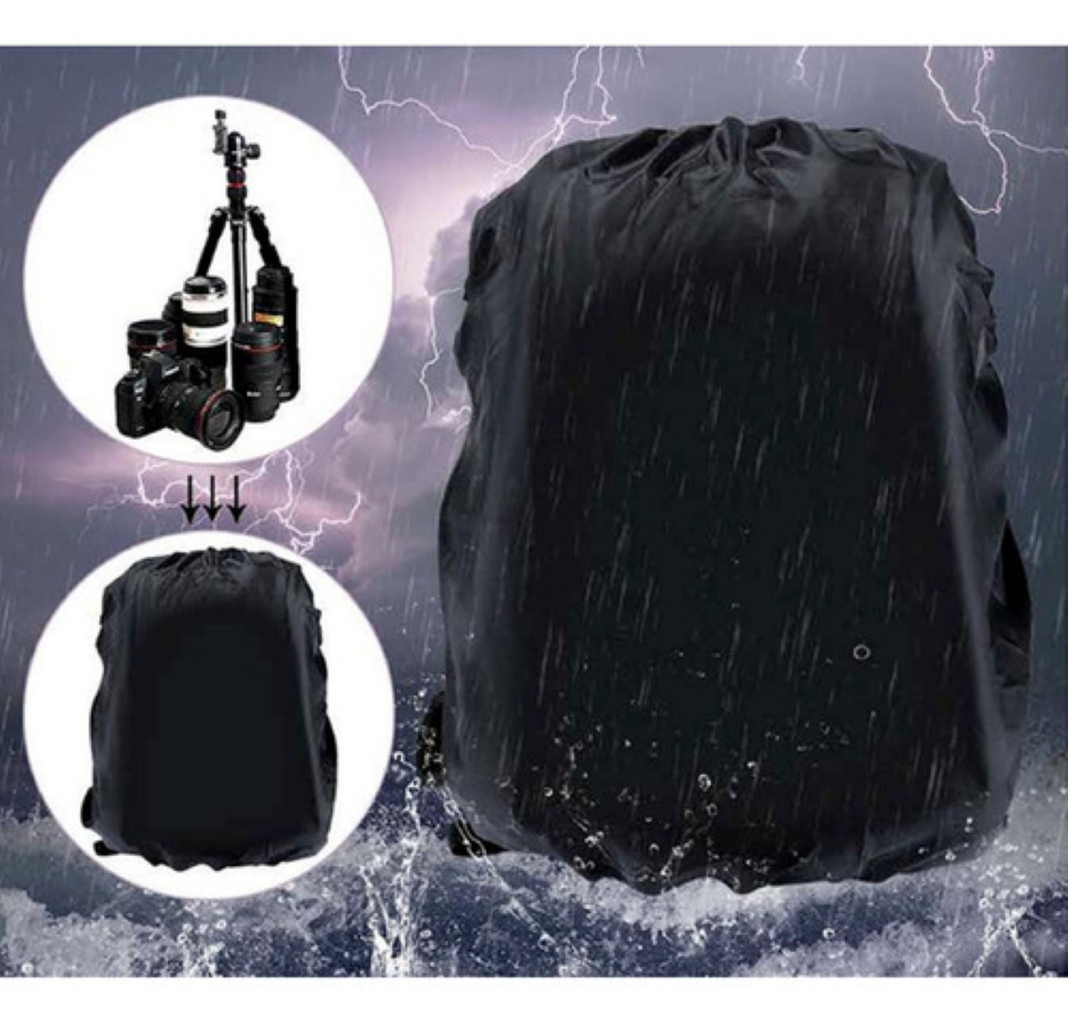 "Mochila Para Computadora Portátil Con Cámara Grande negro naranja "