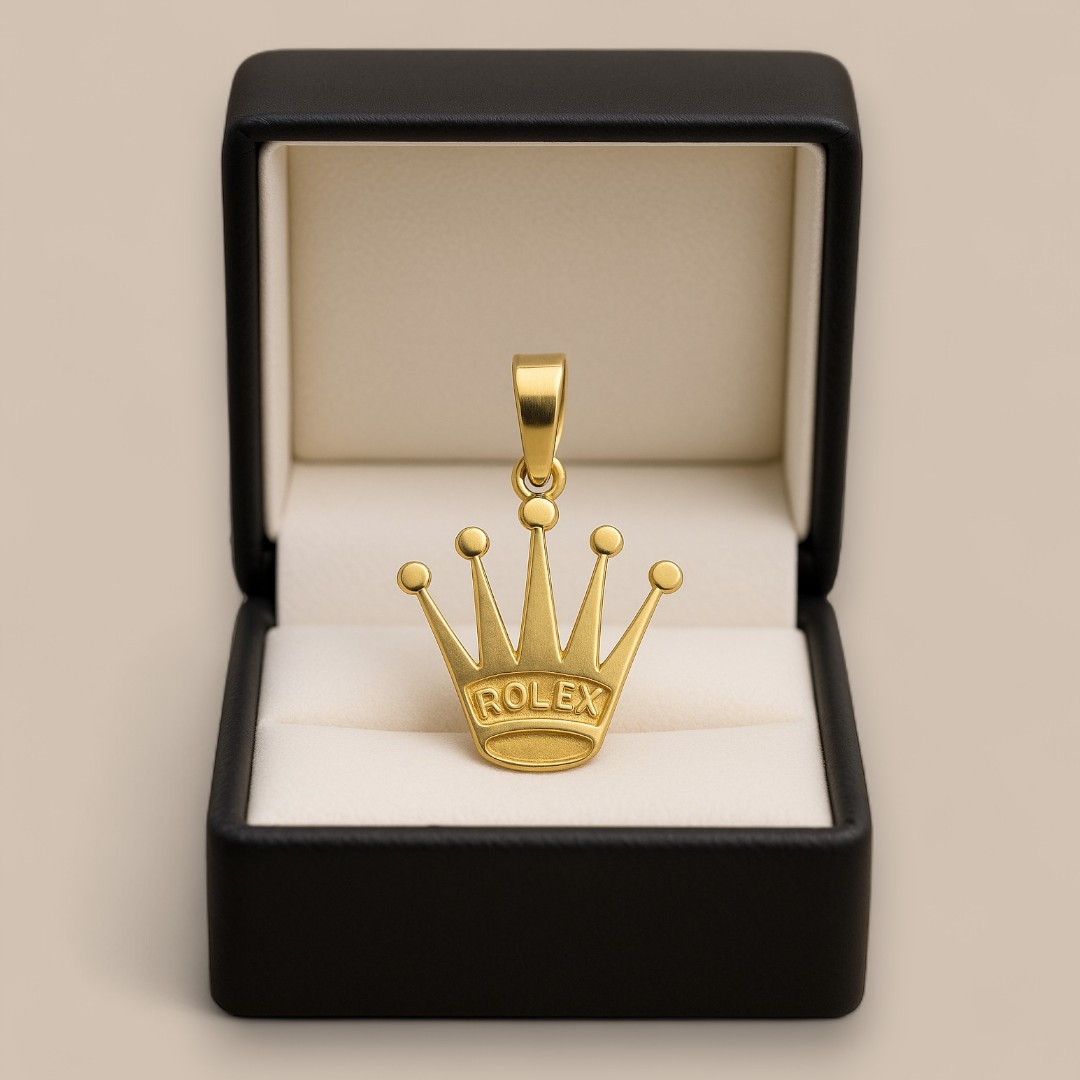 Kit Cadena Con Dije Corona Rolex Oro 14 K + Obsequio