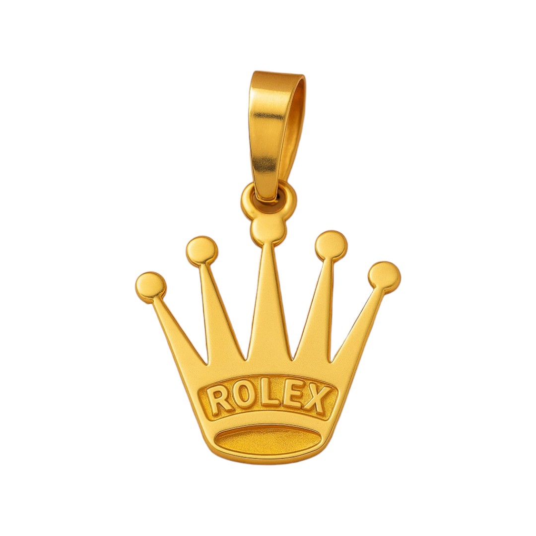 Kit Cadena Con Dije Corona Rolex Oro 14 K + Obsequio