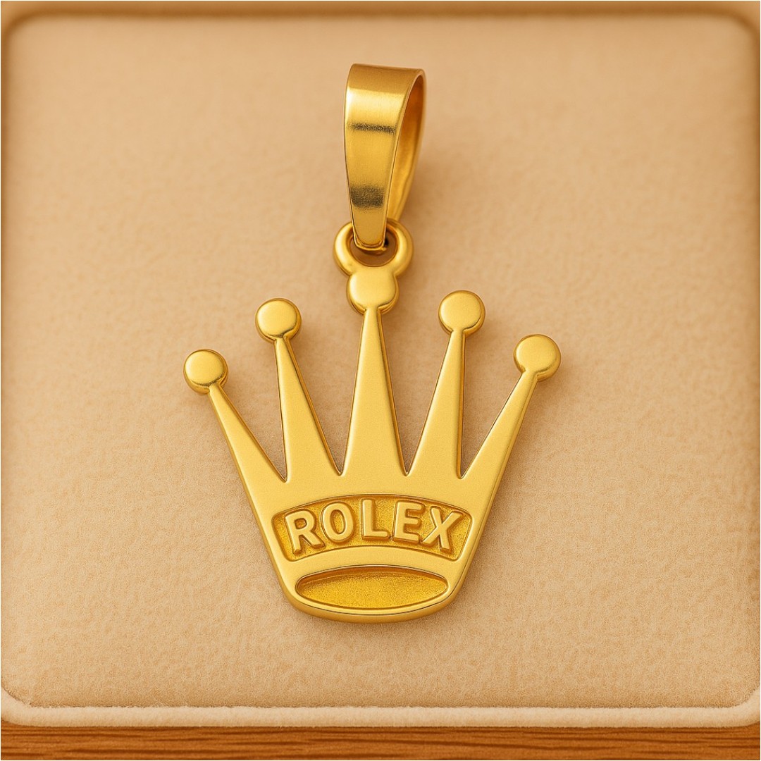Kit Cadena Con Dije Corona Rolex Oro 14 K + Obsequio