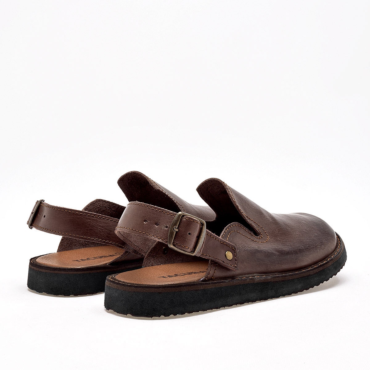 SANDALIA CERRADA TACUBA SHOES EN PIEL PARA HOMBRE COLOR CAFE 8000