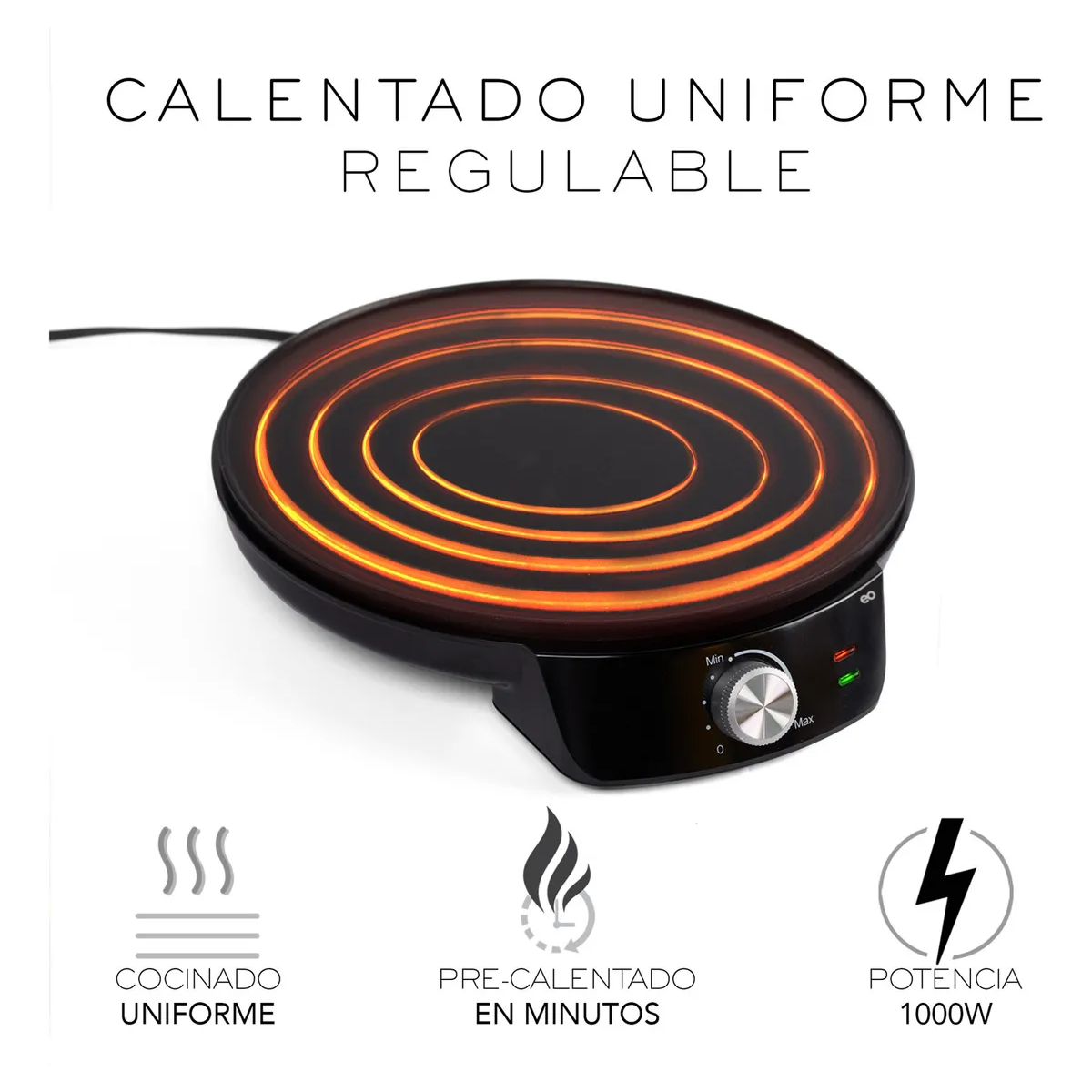 Crepera Electrica Maquina Para Hacer Crepas Nube Color Negro