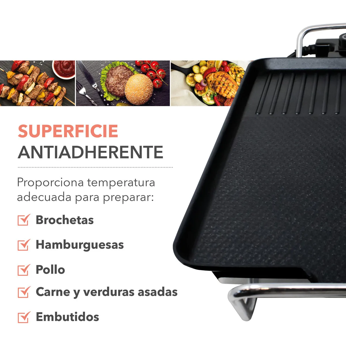 Plancha Antiadherente Color Negro