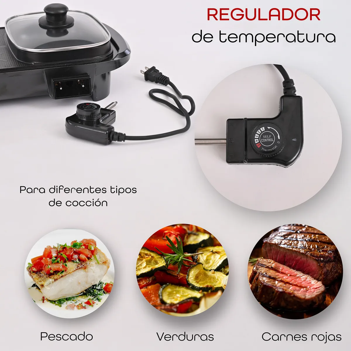 Parrilla Asador Eléctrica Cocina Antiadherente Grill Plancha