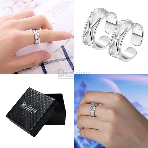 2 Piezas Anillo De Dedo Super Negro Goku Son Tiempo Plata