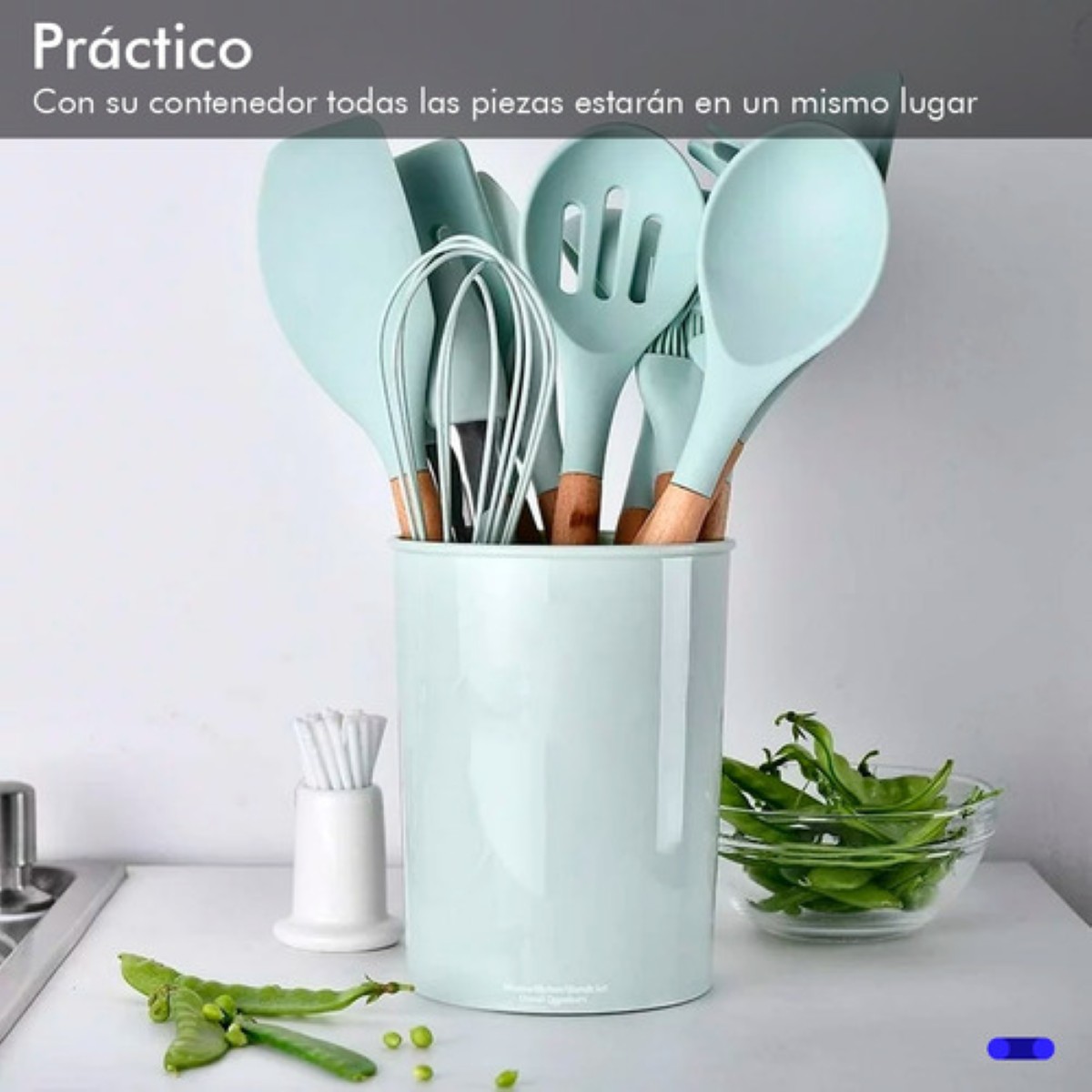 12 Piezas Color Verde agua En Pack De accesorios cocina