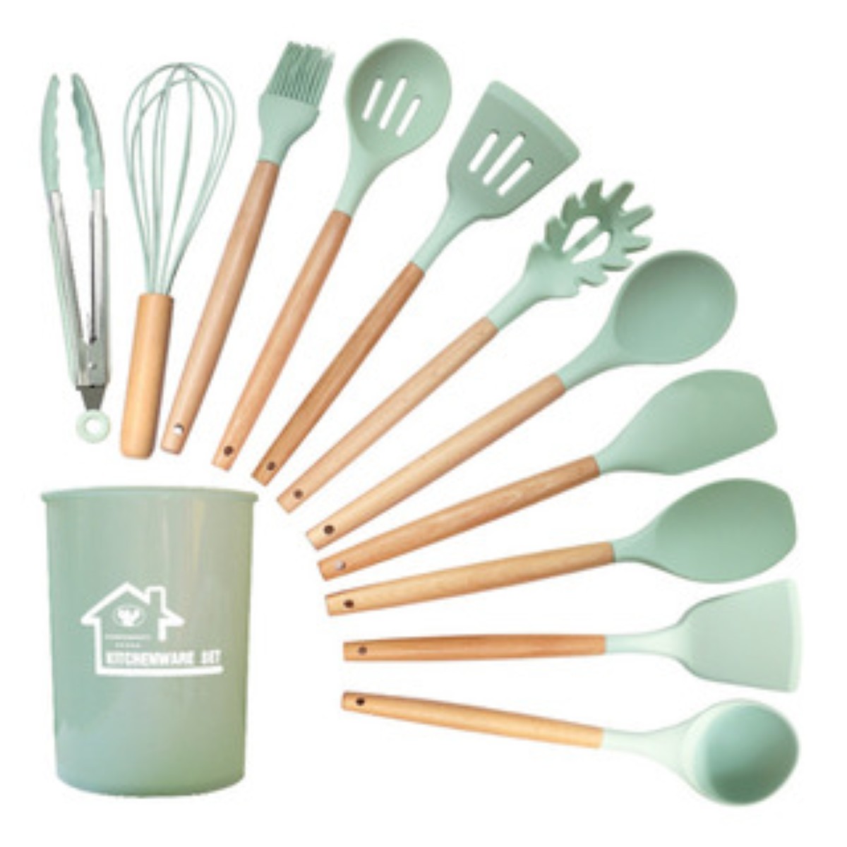 12 Piezas Color Verde agua En Pack De accesorios cocina