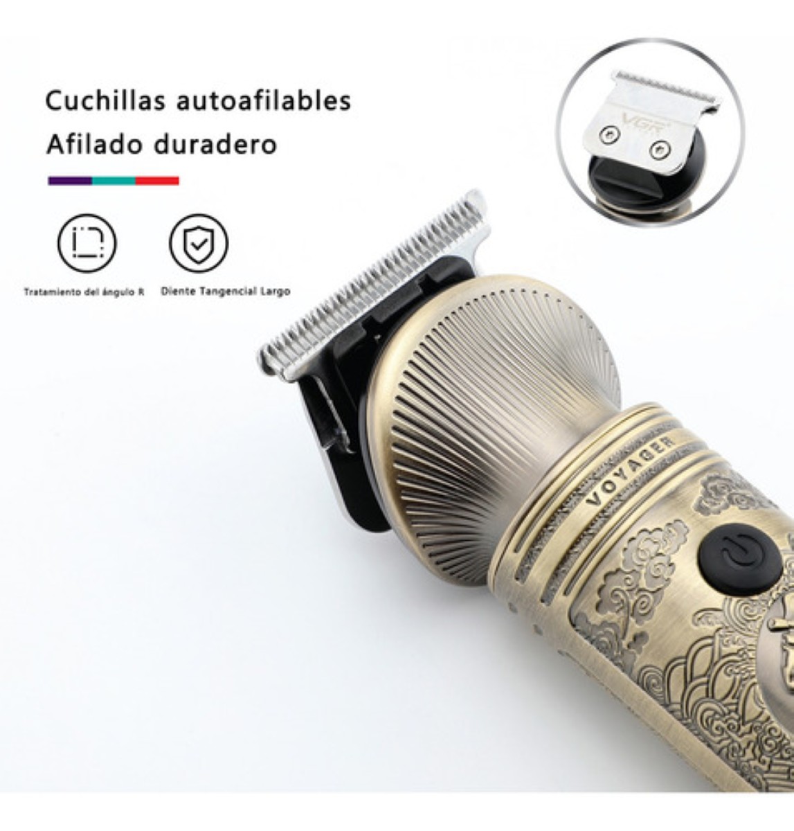 "Rasuradora Máquina Cortar Cabello Kit Cortadora Profesional dorado Con dibujo de pirata "