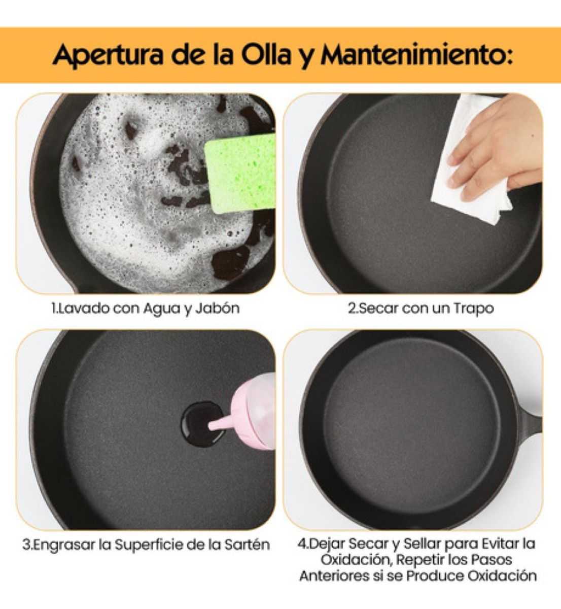 4 Juego De Olla De Hierro Fundido Olla Hierro De Fondo Plano