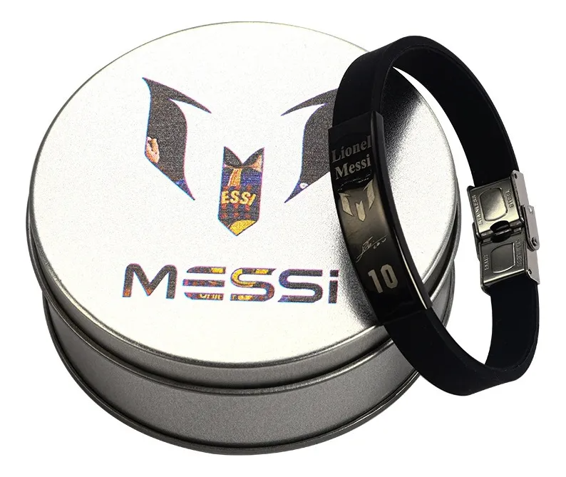 Set De Pulseras Con Estuche De Astros Messi Y Cr7 Ronaldo