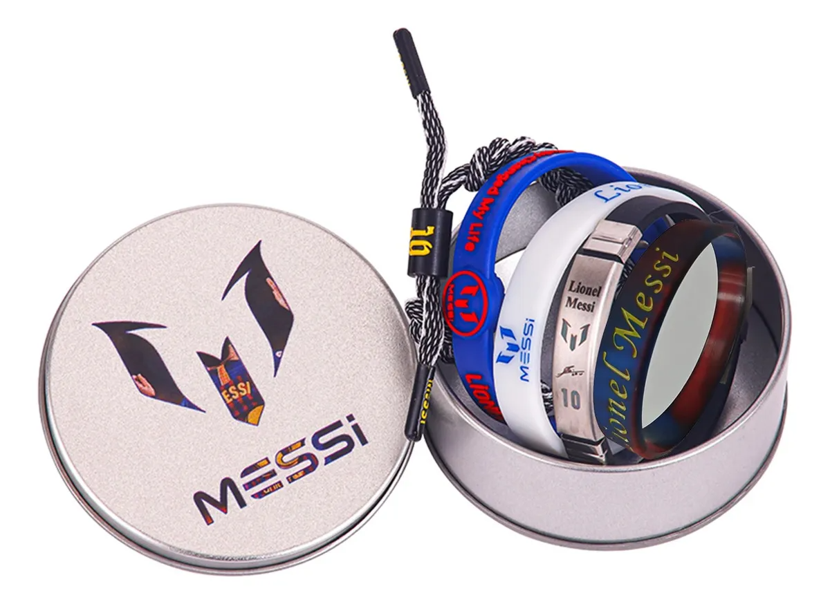Set De Pulseras Con Estuche De Astros Messi Y Cr7 Ronaldo