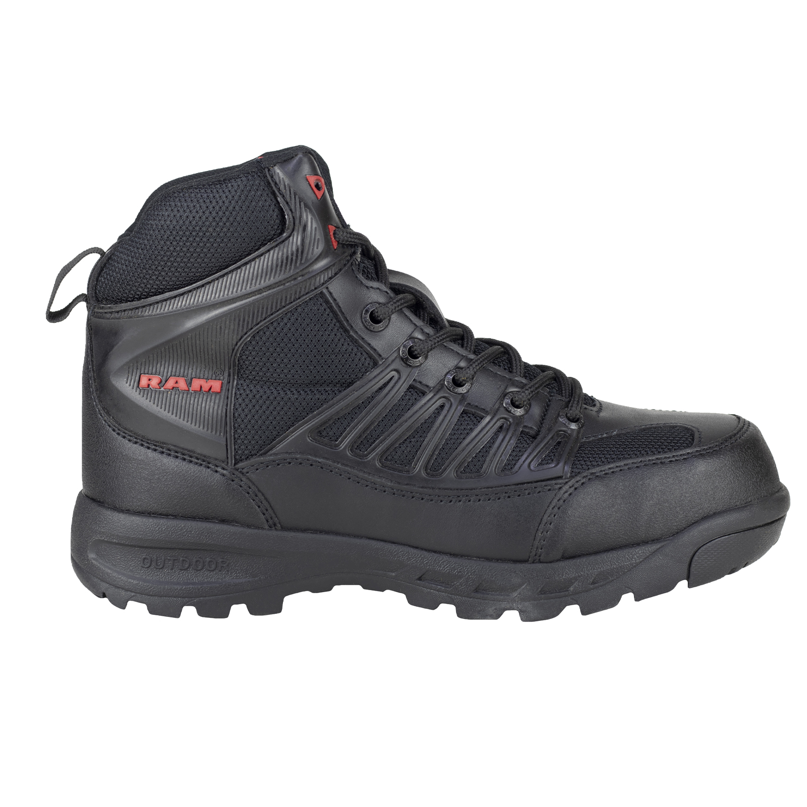 Botas Industriales Para Hombre Dieléctrica Casco Acero Ram 9588 Negro Rojo