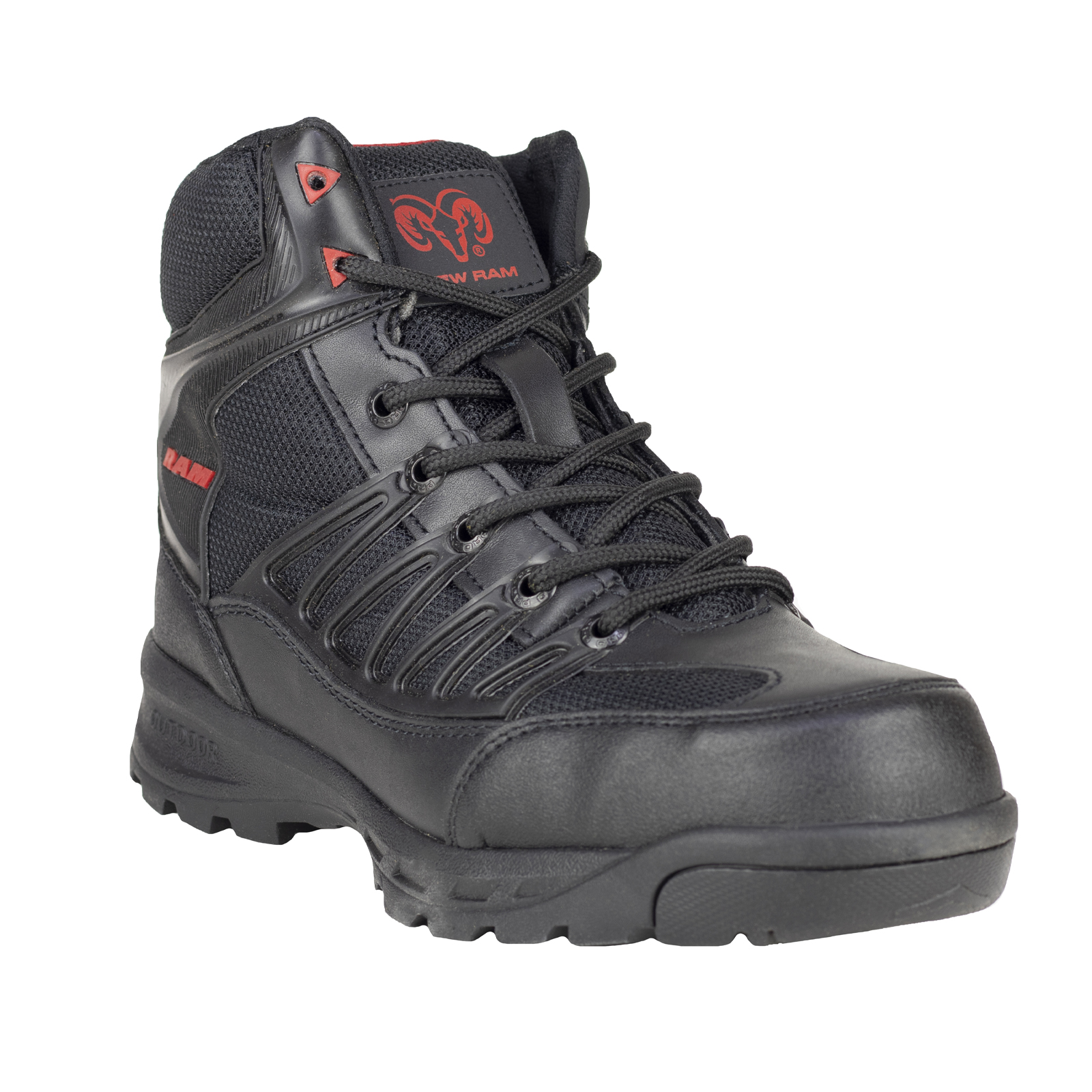 Botas Industriales Para Hombre Dieléctrica Casco Acero Ram 9588 Negro Rojo