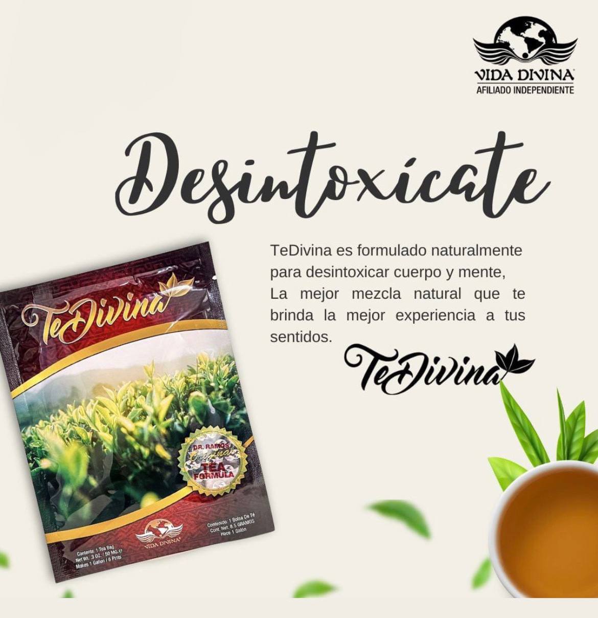 Té Divina Original 3 Sobres – Detox 3 Semanas con 12 Hierbas Naturales – Vida Divina Sin Cafeína