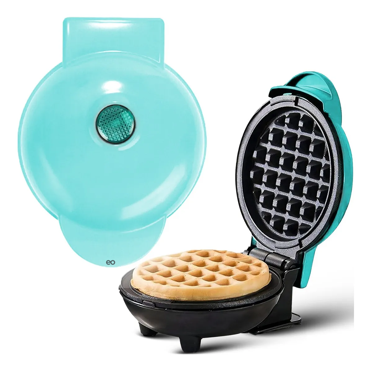 Waflera Electrica Portátil Para Desayuno Rápido Cian