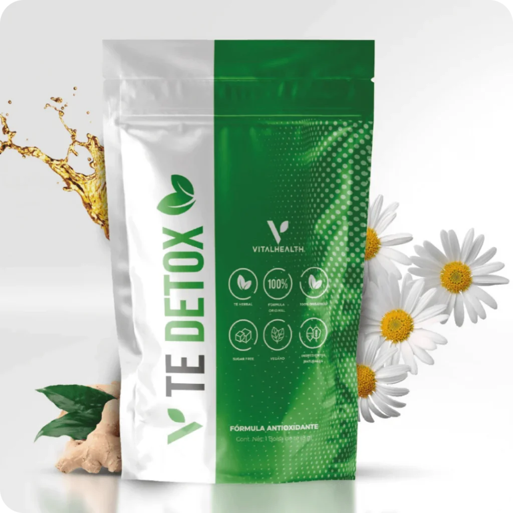 Té Detox VitalHealth 4 Sobres – Tratamiento Herbal de 28 Días – Infusión Digestiva Sin Cafeína