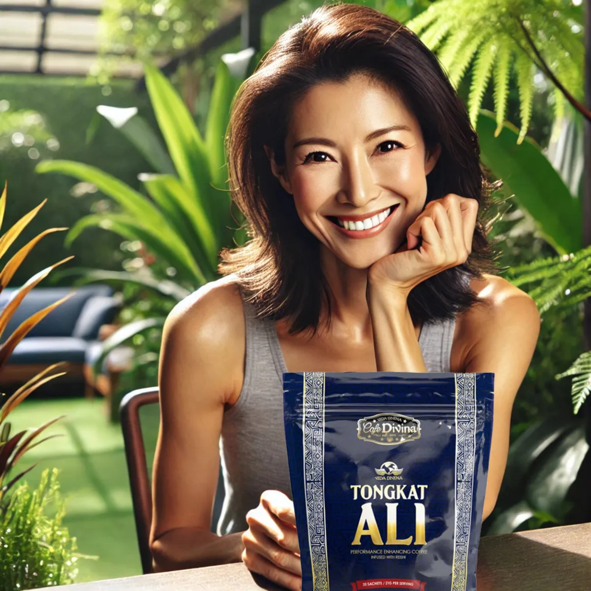 Café Suplemento Tongkat Ali Vida Divina – Energía, Resistencia y Potencia Natural – 20 Sobres con Reishi y Ginseng