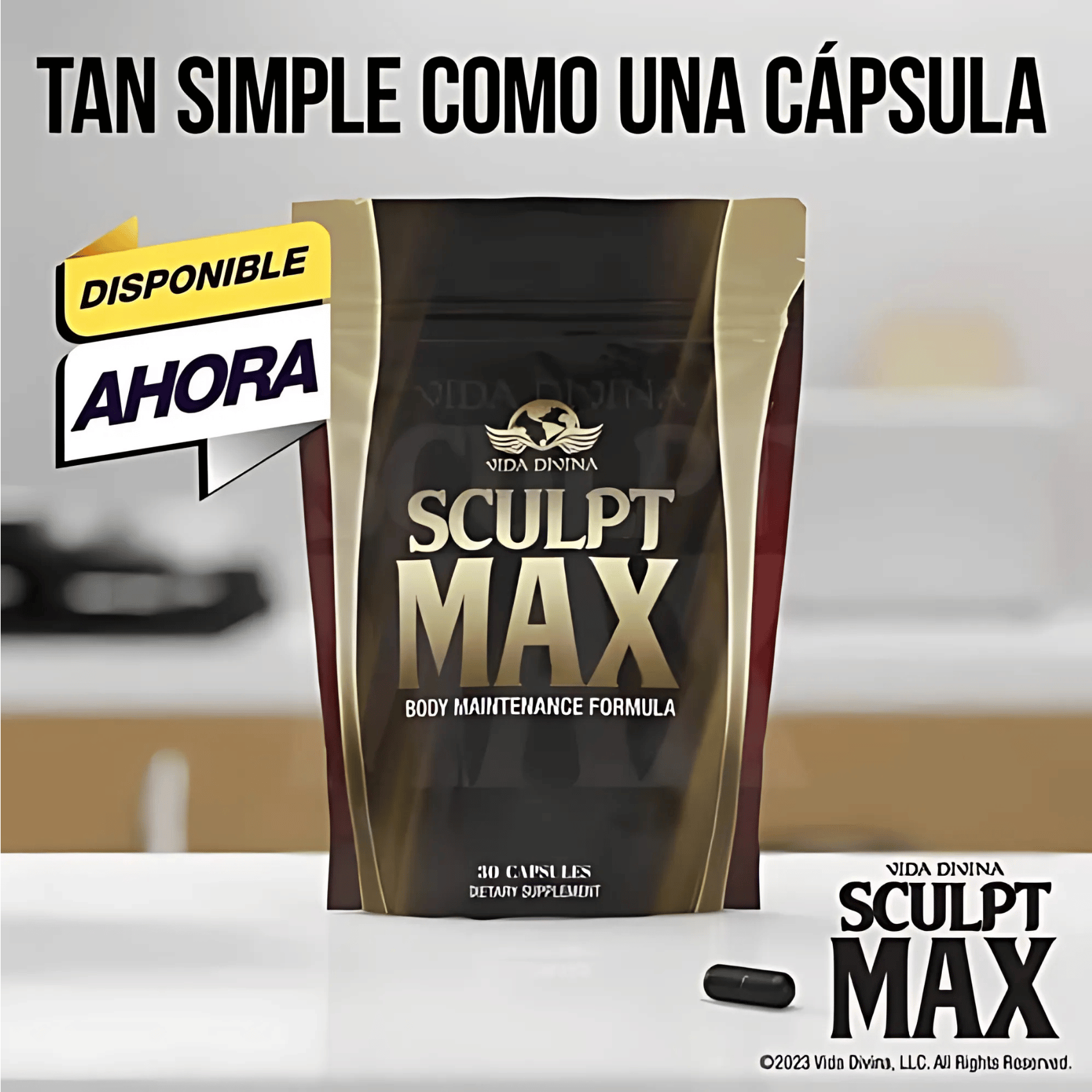 Sculpt Max Vida Divina – Cápsulas para Metabolismo, Control de Peso y Reducción de Grasa – 30 Cápsulas Veganas