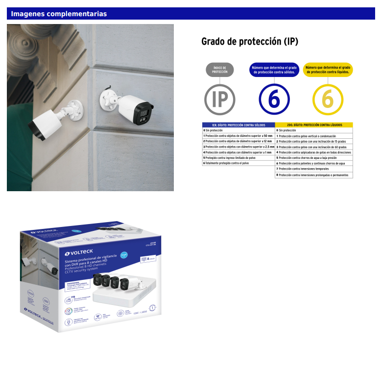 Kit video vigilancia, 8 canales, 4 cámaras  digitales y analógicas, 5MP, Disco 1TB 