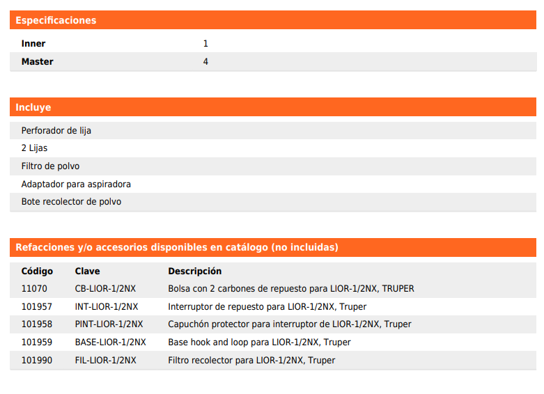 Lijadora orbital industrial 1/2 hoja 360 W, TRUPER 