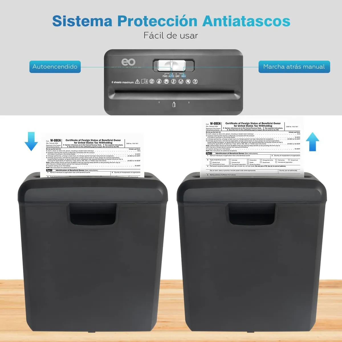 Trituradora De Papel Y Tarjetas De Crédito Capacidad Para 6 Hojas