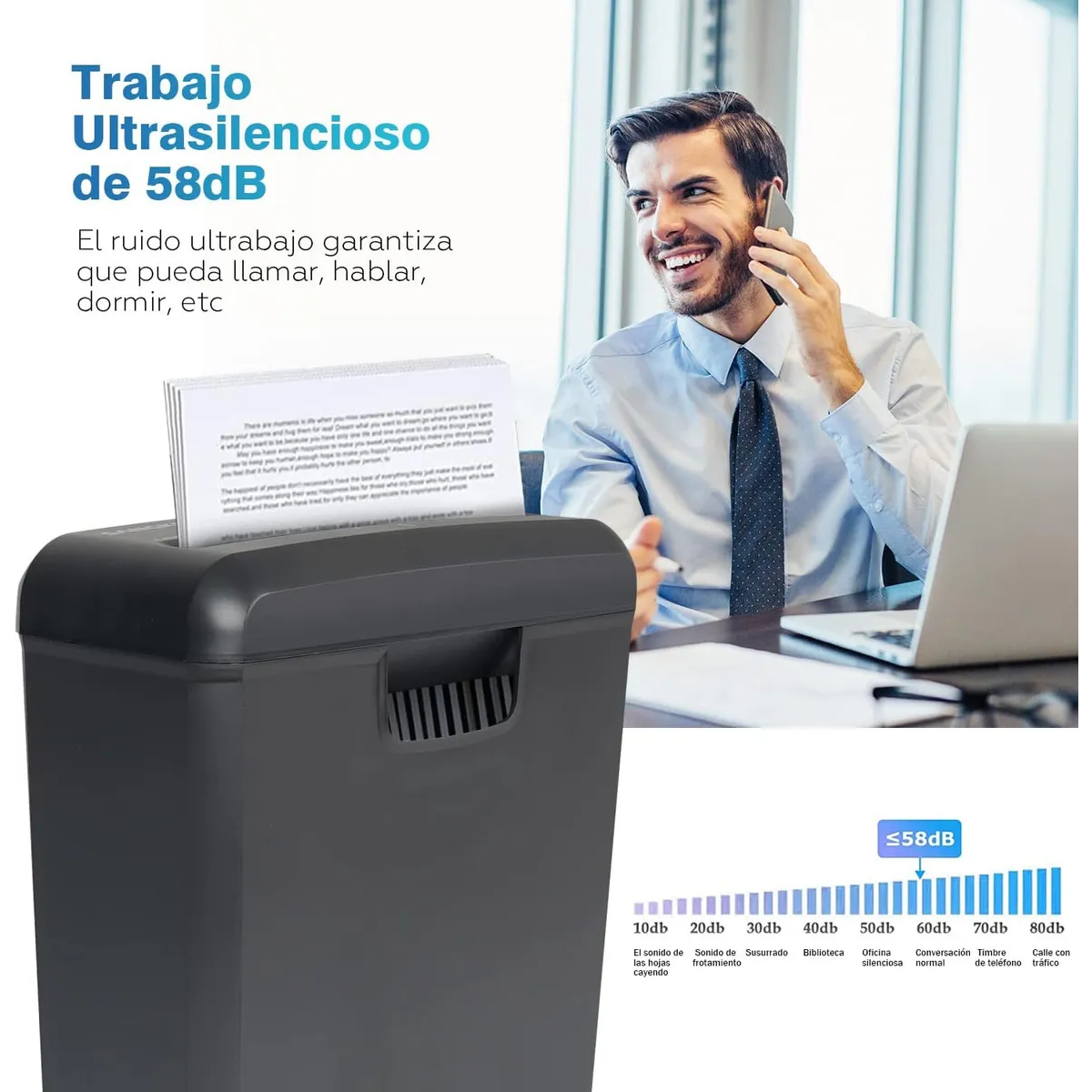 Trituradora De Papel Y Tarjetas De Crédito Capacidad Para 6 Hojas