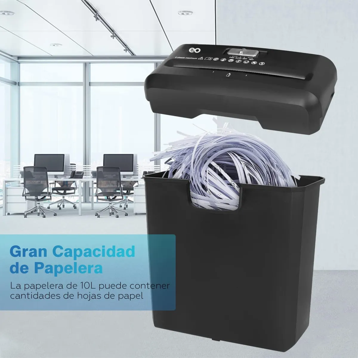 Trituradora De Papel Y Tarjetas De Crédito Capacidad Para 6 Hojas