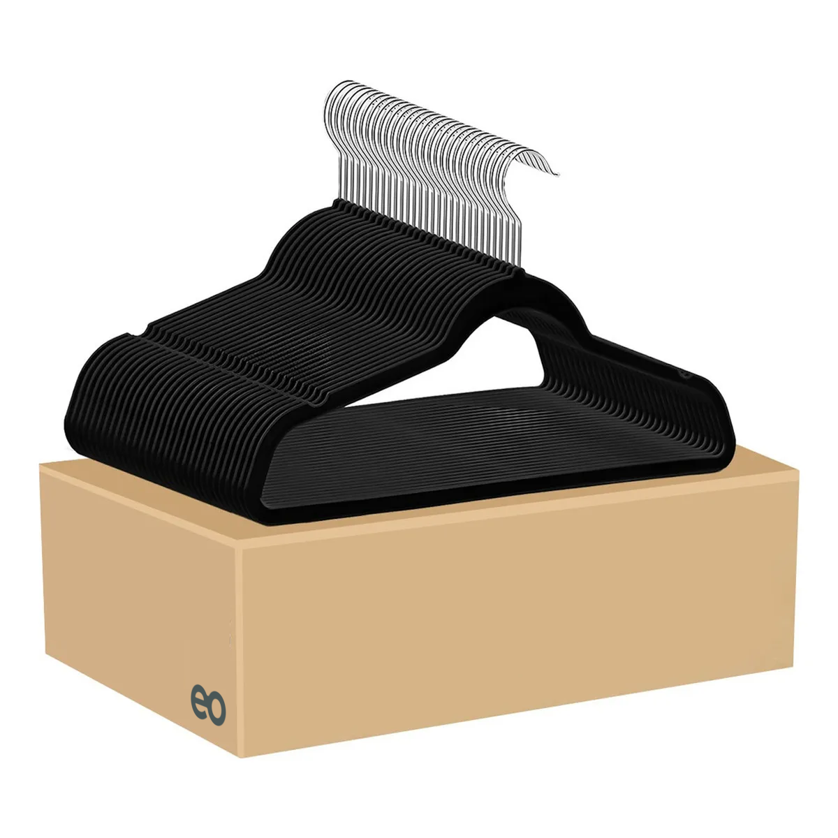 Set 50 Ganchos Terciopelo Para Ropa Antideslizantes
