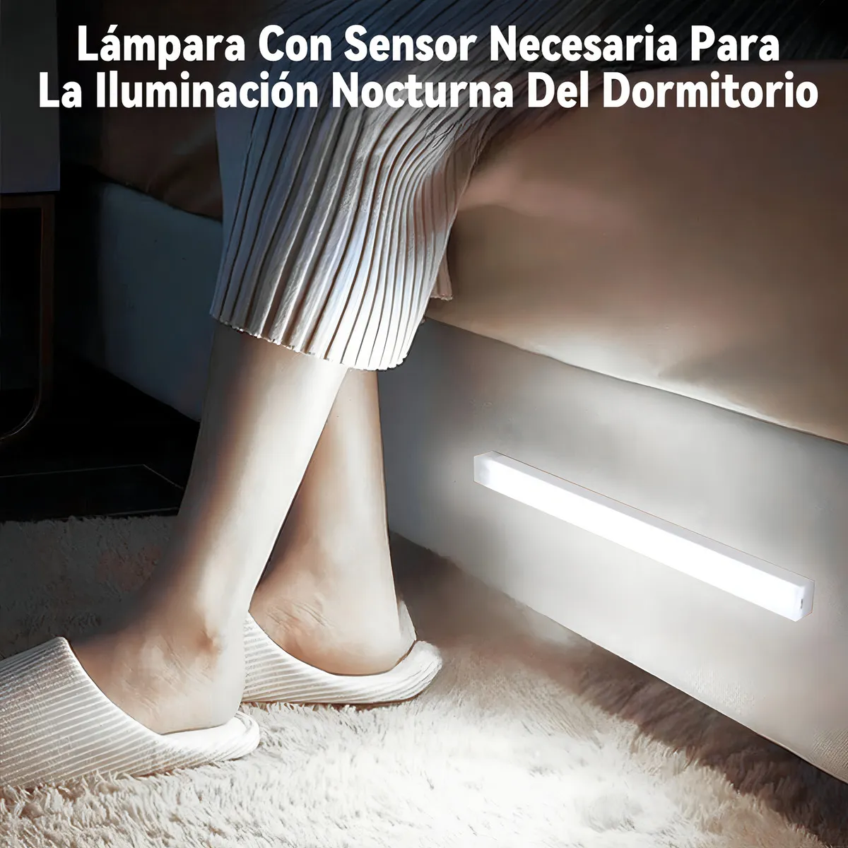 Lámpara con sensor movimiento 6 5V blanco Recargable Noche Led 6pzs