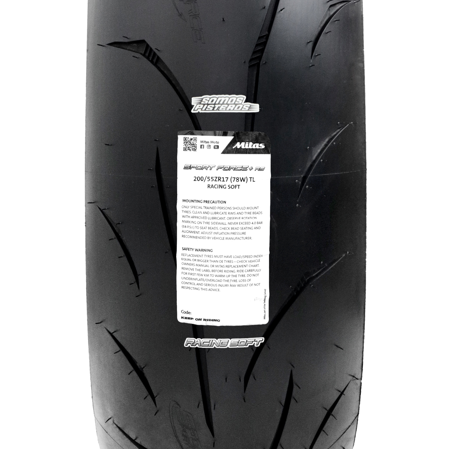 LLANTA MITAS SPORT FORCE+ Racing Soft 200/55 17 V4 S1000RR