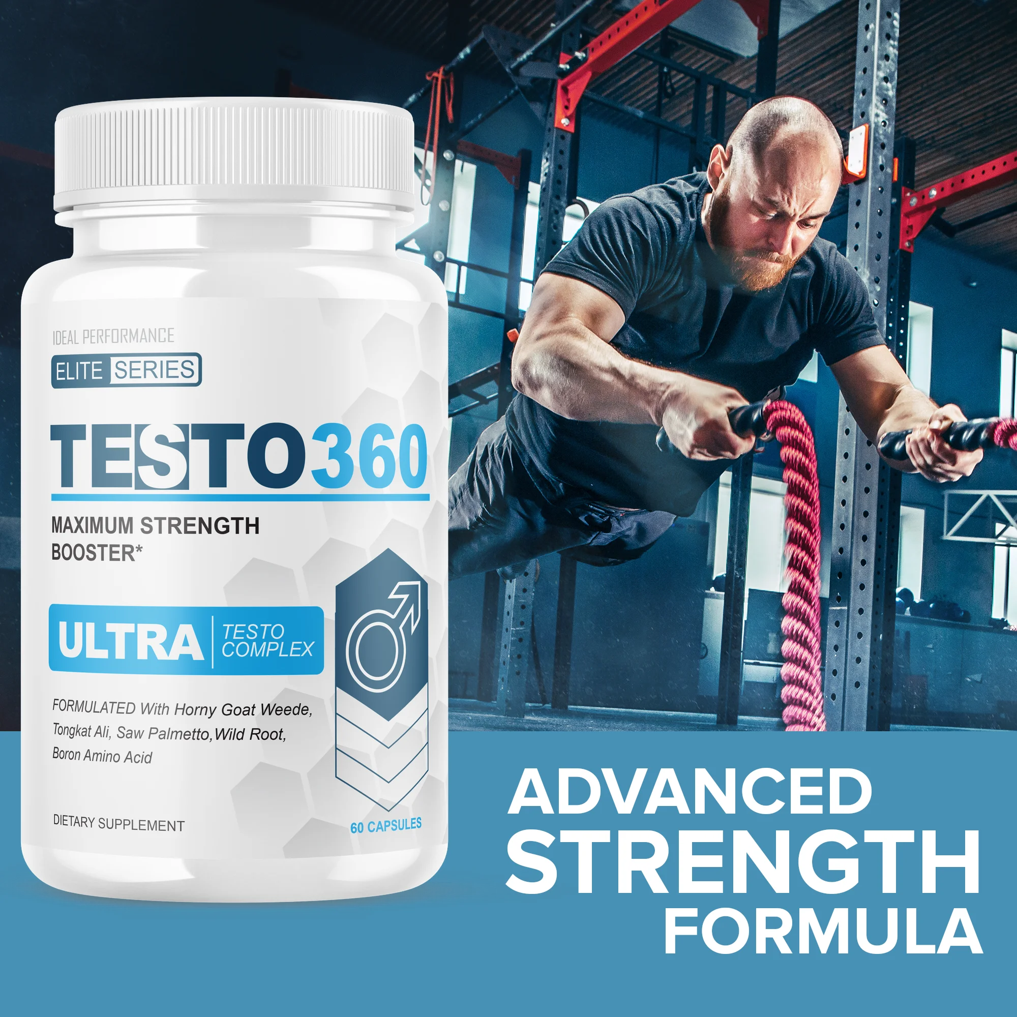 TESTO 360 Maximum Strength Booster 60 cap - TESTO 360 Refuerzo de Fuerza Máxima