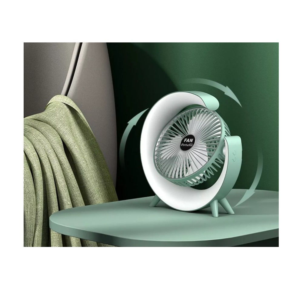 Pack 2 Ventiladores Redondos con Luz LED Color Verde
