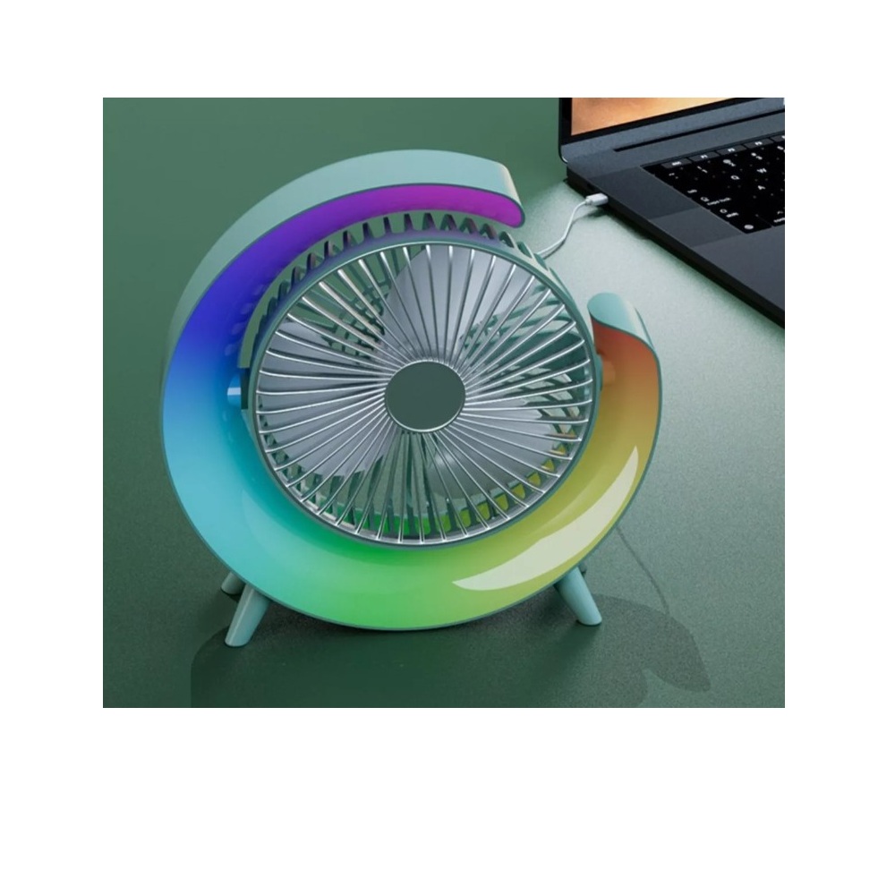 Pack 2 Ventiladores Redondos con Luz LED Color Verde