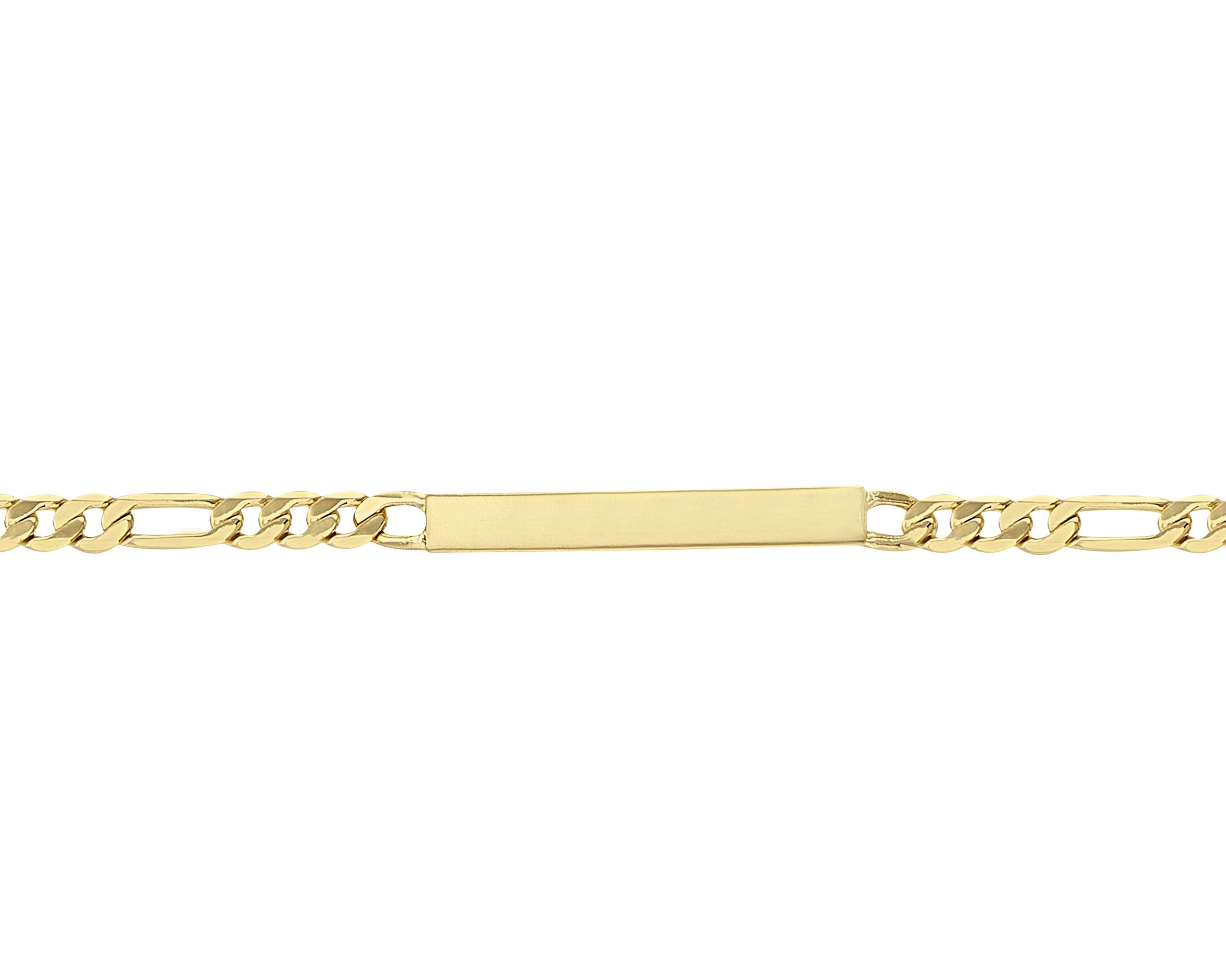 Pulsera Esclava Chapa de Oro 18K Horoz Placa Pulida Tejido 3x1 18cm SH107
