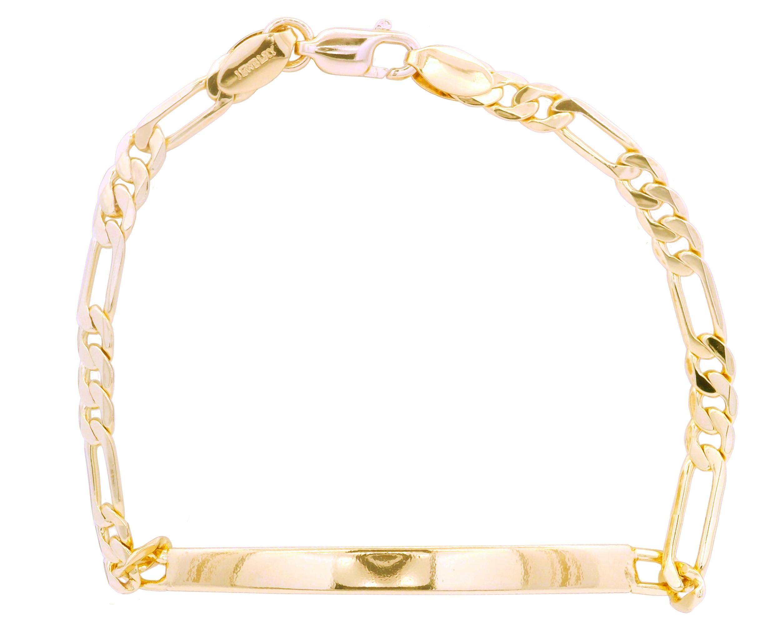 Pulsera Esclava Chapa de Oro 18K Horoz Placa Pulida Tejido 3x1 18cm SH107