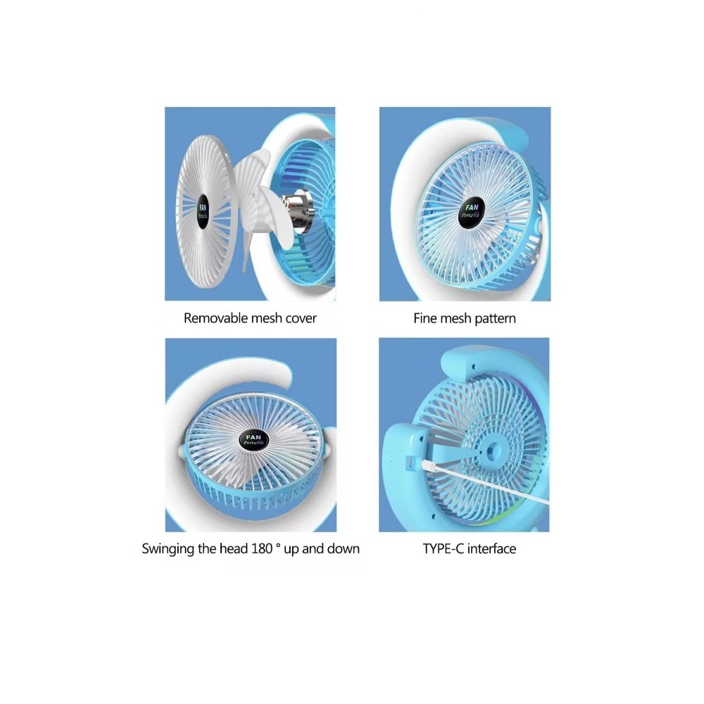 Pack 2 Ventiladores Redondos con Luz LED Color Verde