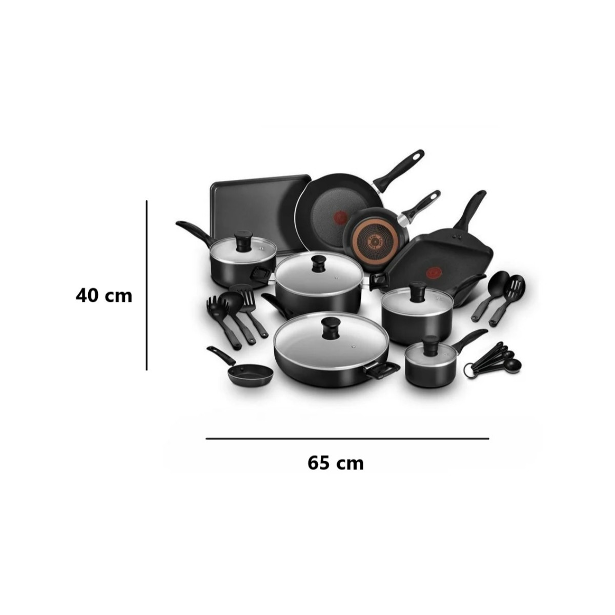 Batería de cocina T-Fal Supercook Titanium 24 piezas Negro B938SK84