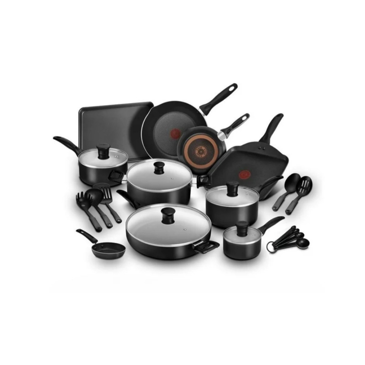 Batería de cocina T-Fal Supercook Titanium 24 piezas Negro B938SK84