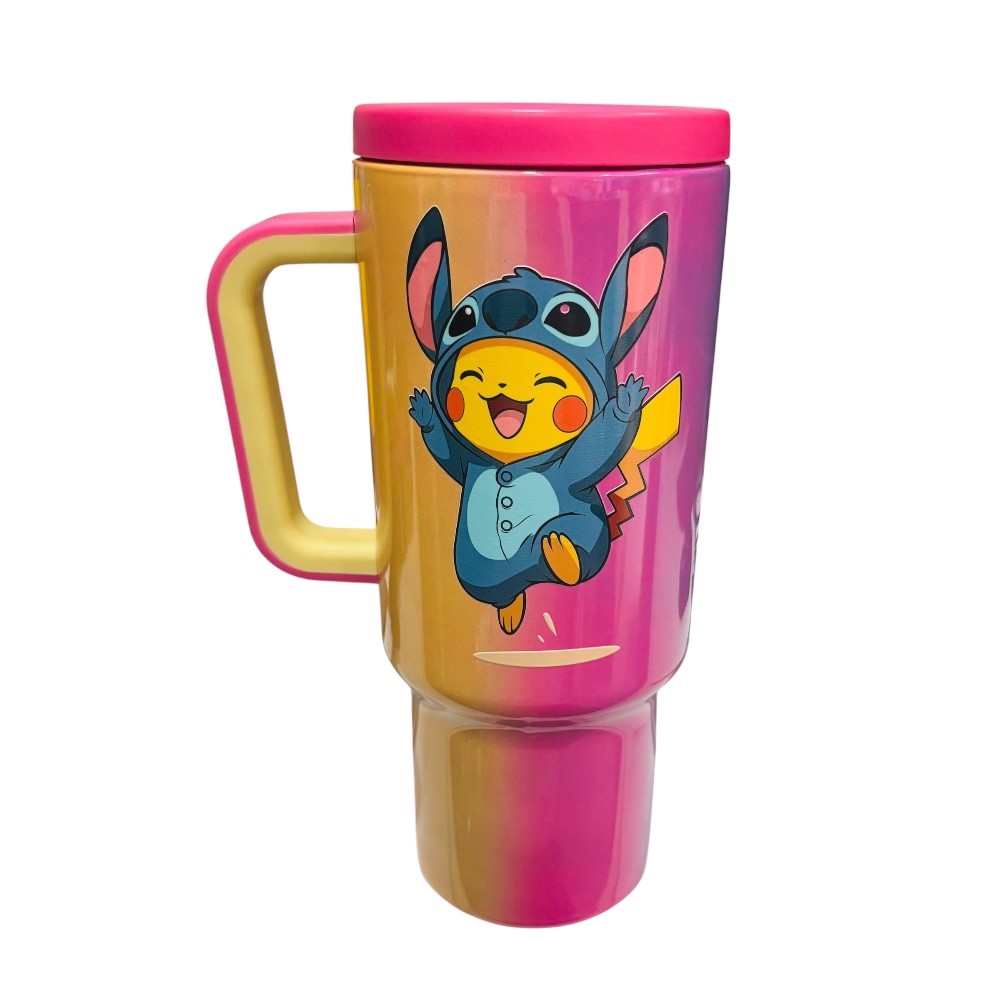 Termo de acero inoxidable multicolor de Pikachu 40 Oz
