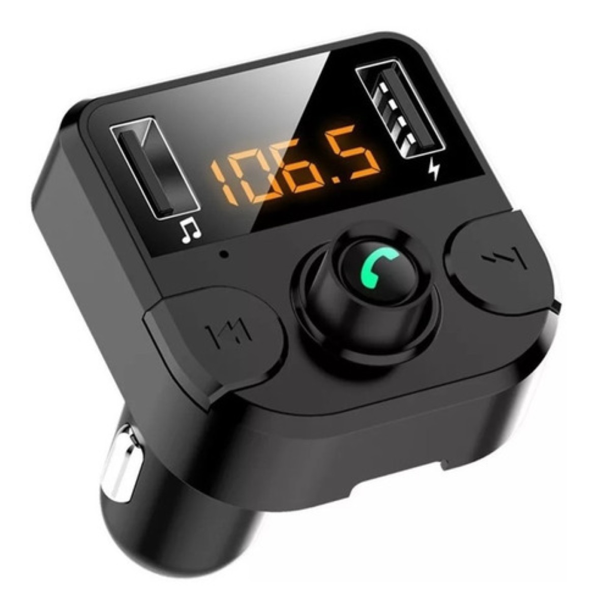 Cargador Receptor Bluetooth Fm Mp3 Estéreo negro