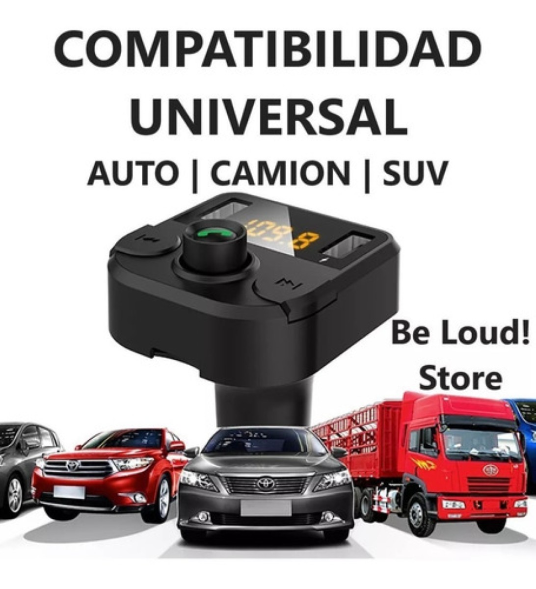 Cargador Receptor Bluetooth Fm Mp3 Estéreo negro