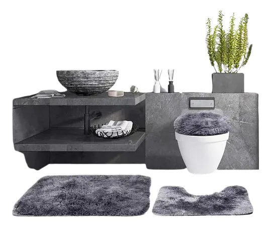 Alfombra De Baño Juego Para Baño Estandar 3 Piezas
