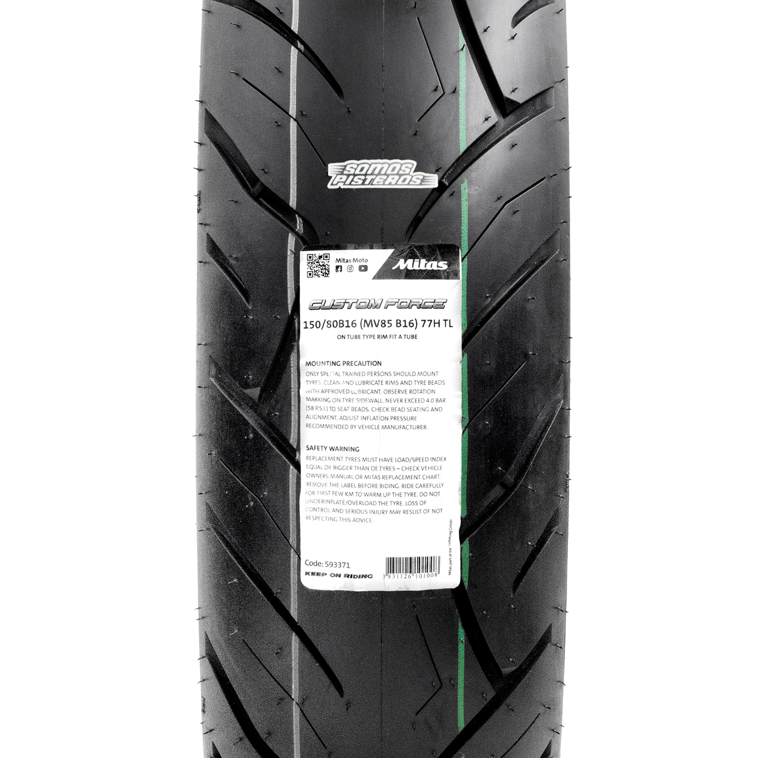 LLANTA MITAS CUSTOM FORCE 150/80 B16 Rear Iron
