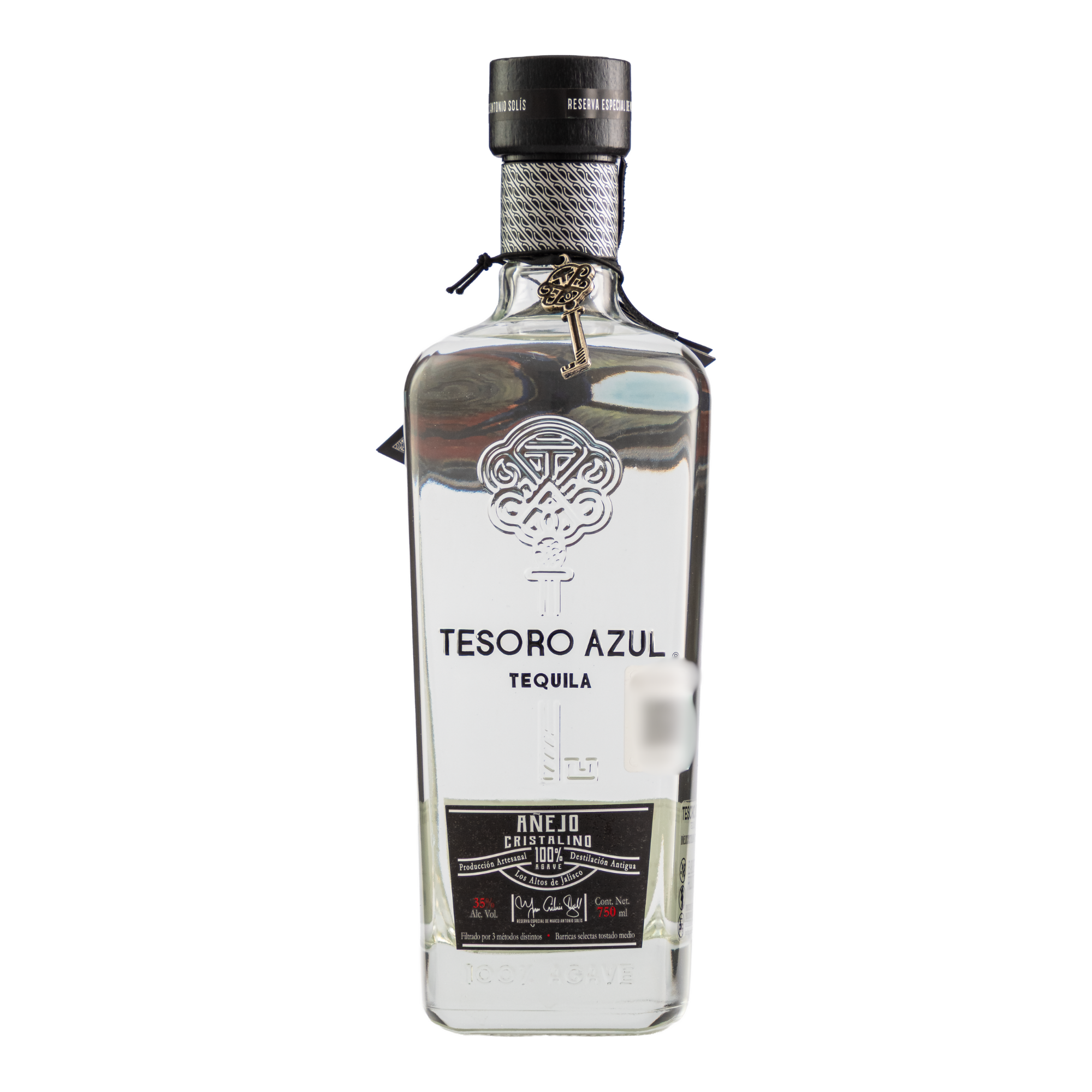 Tequila Tesoro Azul Añejo Cristalino 750 Ml