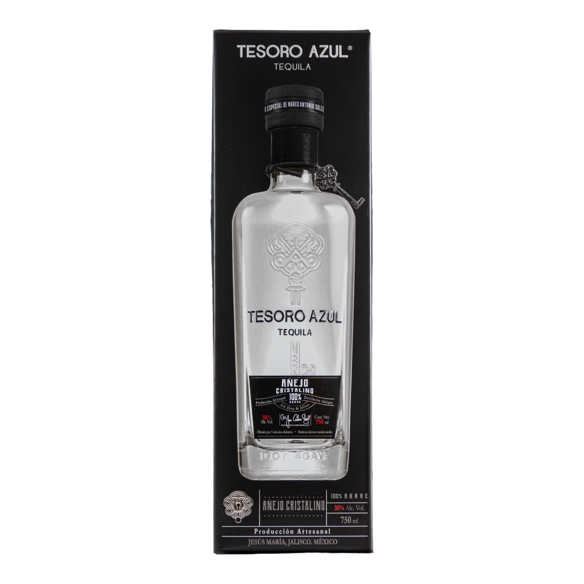 Tequila Tesoro Azul Añejo Cristalino 750 Ml