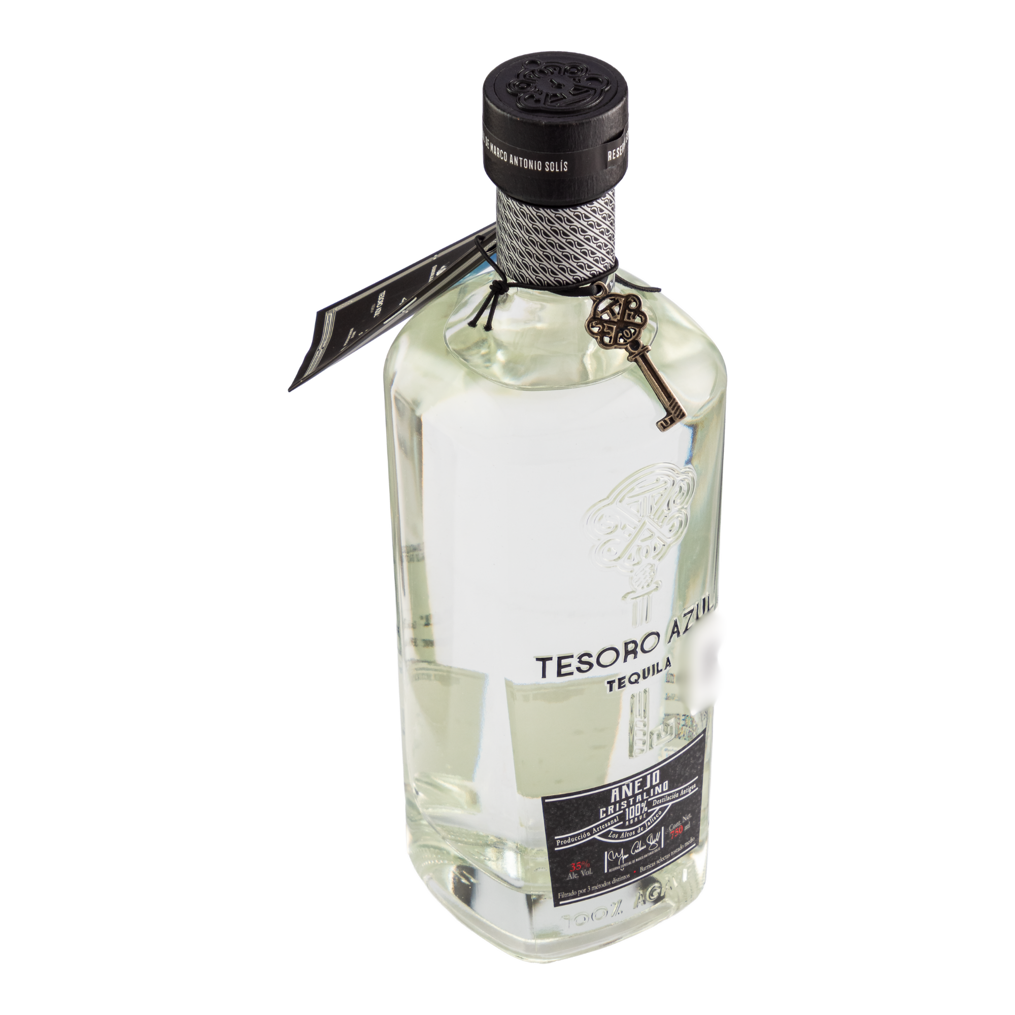 Tequila Tesoro Azul Añejo Cristalino 750 Ml