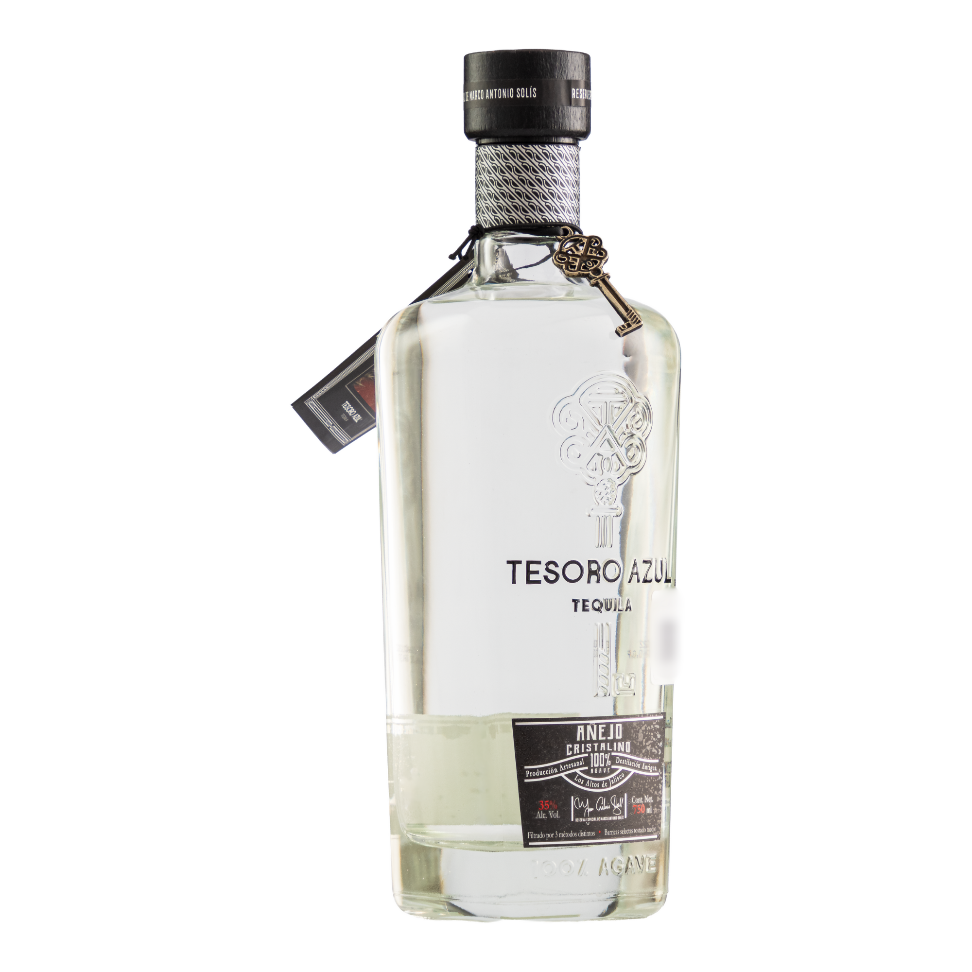 Tequila Tesoro Azul Añejo Cristalino 750 Ml