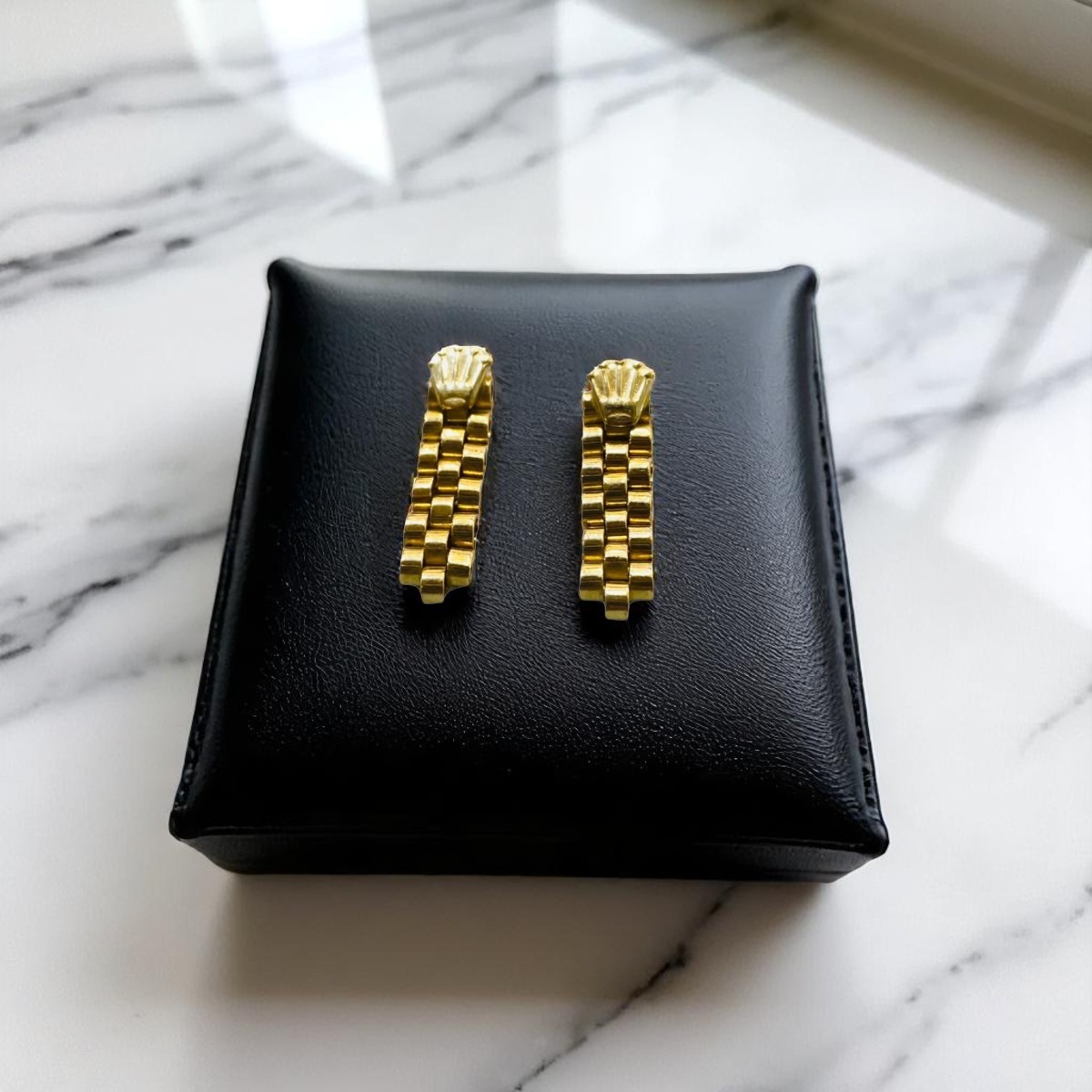 Aretes Colgantes Rolex Oro 14K + Obsequio