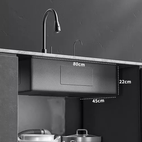 Fregadero De Cocina Tarja Doble Acero Inoxidable Organizador Bokoptyr 80*45*22cm Aplicación De Múltiples Escenarios Plateado Resistente al aceite y la suciedad